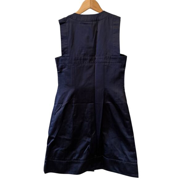 French Connection Mod Button front Mini Dress Navy Blue 2 - Picture 3 of 6